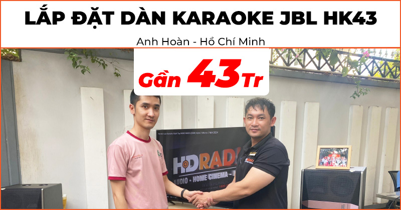 Lắp đặt Dàn karaoke JBL HK43 chất lượng trị giá gần 43 triệu đồng cho anh Hoàn ở Tp Thủ Đức, Hồ Chí Minh (JBL Ki512, JKAudio H2600, JKAudio X6000 Plus, JKAudio K800)