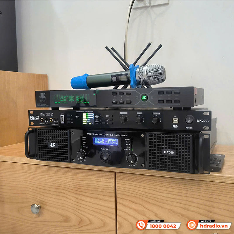 Dàn Karaoke Wharfedale KH63 ( Wharfedale Sigma X12, Neko DK2000, Công suất, micro)-16