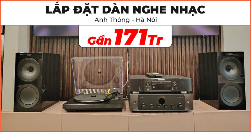 Lắp đặt Dàn nghe nhạc Nhỏ Gọn cao cấp trị giá gần 171 triệu đồng cho anh Thông ở Hai Bà Trưng, Hà Nội (KEF R3 Meta, Marantz Model 40n, ND8006, Pro-Ject A1)
