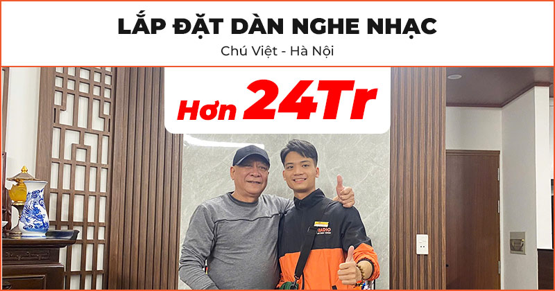 Lắp đặt dàn nghe nhạc chất lượng trị giá hơn 24 triệu đồng cho chú Việt ở Quận Cầu Giấy, Hà Nội (Wharfedale EVO 4.2, Denon PMA 600NE)