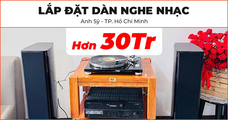 Lắp đặt Dàn nghe nhạc chất lượng trị giá hơn 30 triệu đồng cho anh Sỹ ở Quận 7, Hồ Chí Minh (Wharfedale Reva 3, TEAC TN-3B-SE)