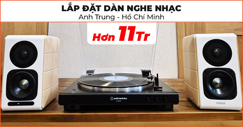 Lắp đặt Dàn nghe nhạc cực hay trị giá hơn 11 triệu đồng cho anh Trung ở Bình Tân, Hồ Chí Minh (Edifier S880DB, Audio Technica AT LP60XBT)
