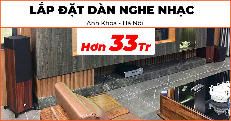 Lắp đặt dàn nghe nhạc cực hay trị giá hơn 33 triệu đồng cho anh Khoa ở Hà Đông, Hà Nội (JBL Stage A180, Stage A100P, Cambridge Audio AXR100)
