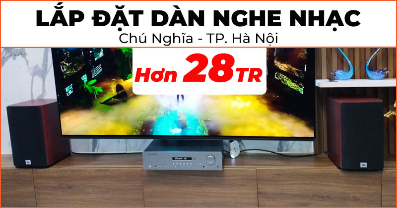 Lắp đặt Dàn nghe nhạc cực hay trị giá hơn 28 triệu đồng cho chú Nghĩa ở Quận Cầu Giấy, Hà Nội (JBL Studio 630, Cambridge Audio AXR100)