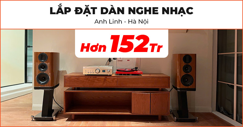 Lắp đặt Dàn nghe nhạc cực hay trị giá hơn 152 triệu đồng cho anh Linh ở Quận Hà Đông, Hà Nội (Wharfedale Aura 2, Pro-Ject Debut Carbon Evo, Denon PMA-1700NE, Wharfedale Aura 2 Stands)