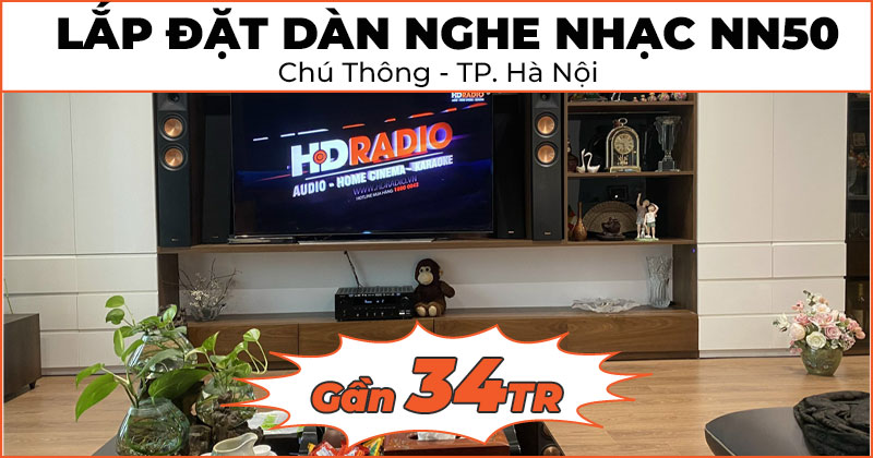 Lắp đặt dàn nghe nhạc Klipsch, Denon NN50 trị giá hơn 33 triệu đồng cho chú Thông ở Phường Xuân Đỉnh, Bắc Từ Liêm, Hà Nội (Denon DRA 800H, Klipsch RP-5000F II)