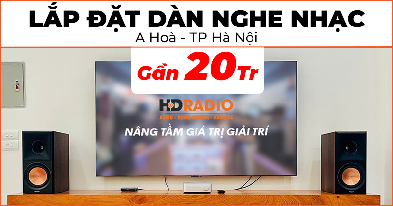 Lắp đặt Dàn nghe nhạc Mini GT51 chất lượng trị giá gần 20 triệu đồng cho anh Hoà ở Thanh Trì, Hà Nội (Klipsch RP-600M II, WiiM Amp)