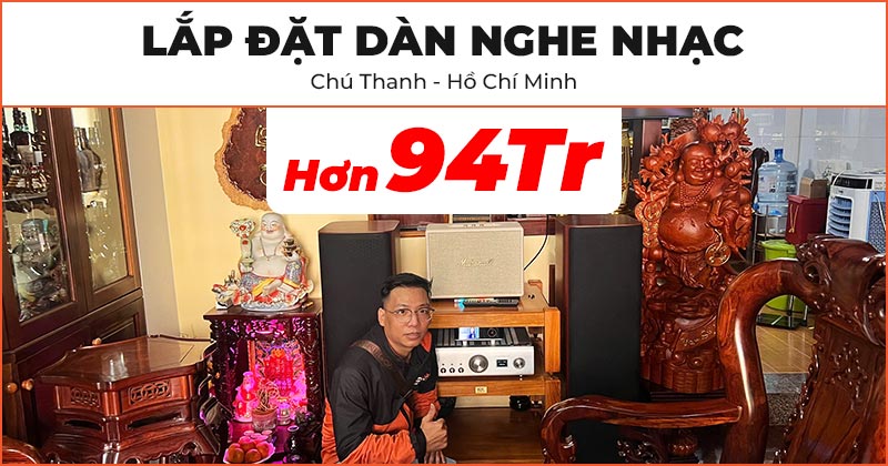 Đắm chìm trong giai điệu Tết cùng bộ Dàn nghe nhạc chất lượng trị giá hơn 94 triệu đồng cho gia đình chú Thanh ở Quận Gò Vấp, Hồ Chí Minh (JBL Studio 690, Denon PMA-1700NE, Marshall Woburn 3)