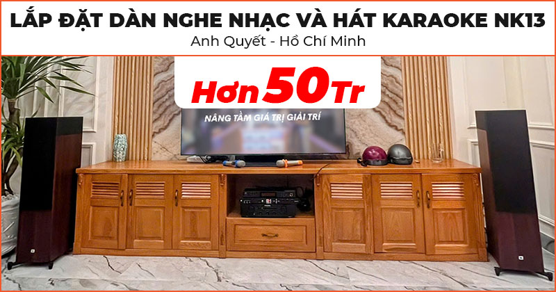Lắp đặt Dàn nghe nhạc và Hát karaoke NK13 cực hay trị giá hơn 50 triệu đồng cho anh Quyết ở Hóc Môn, Hồ Chí Minh (JBL Stage A190, Marantz PM6007, JKaudio X6000 Plus, JKAudio B5 Plus)