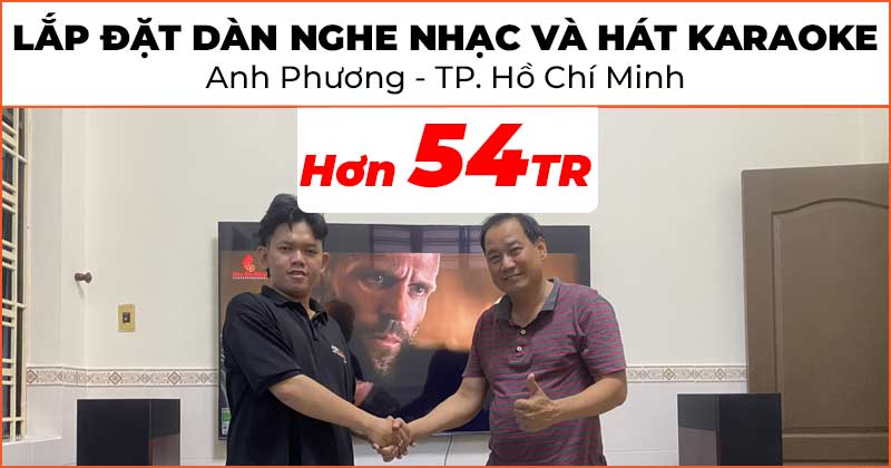 Lắp đặt Dàn nghe nhạc và hát karaoke chất lượng trị giá hơn 54 triệu đồng cho anh Phương ở Quận 10, TP. Hồ Chí Minh (JBL Stage A190, NEKO DK1000, Denon DRA-800H, JKAudio K300, JBL STAGE A120P)