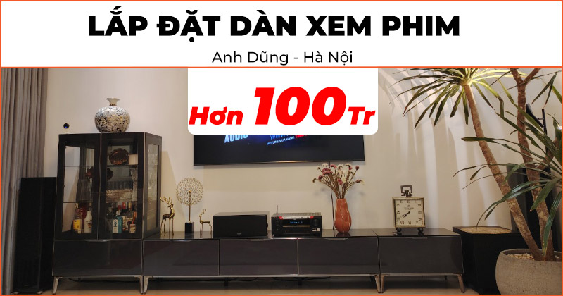 Lắp đặt Dàn xem phim cao cấp trị giá hơn 100 triệu đồng cho anh Dũng ở Long Biên, Hà Nội (Wharfedale Reva 4, Wharfedale Reva 3, Wharfedale SW12, Piega Classic Large, JBL Control 26CT, Denon AVR-X2800H)