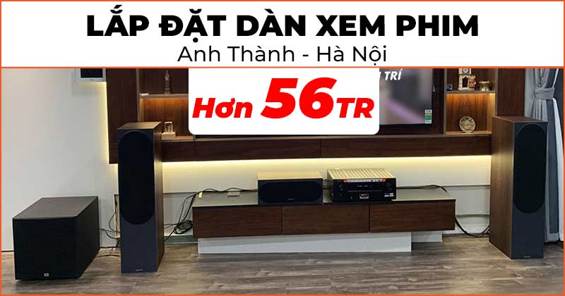 Lắp đặt Dàn xem phim Chất Lượng trị giá hơn 56 triệu đồng cho anh Thành ở Quận Bắc Từ Liêm, Hà Nội (Monitor Audio Bronze 500, Monitor Audio Bronze C150, JBL C-6IC, Sub JBL STAGE A120P, Denon AVR-X2800H)