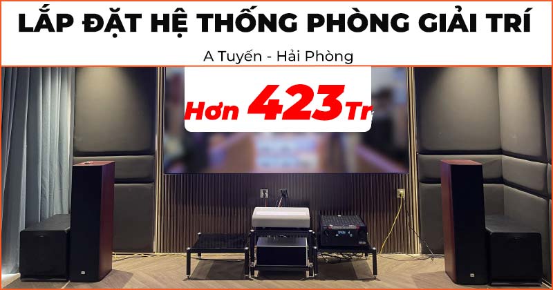 Lắp đặt Hệ thống phòng giải trí cao cấp trị giá hơn 423 triệu đồng cho anh Tuyến ở Quận Lê Châu, Hải Phòng (JBL Studio 690, Denon AVC X8500HA, Klipsch RP-1200SW, Piega in-ceiling 5.25, Samsung LSP9T, Grandview PE-L120(16:9)DY5), Piega Classic 3.0)