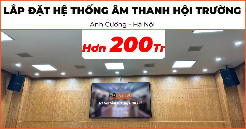 Lắp đặt Hệ thống âm thanh cao cấp trị giá hơn 200 triệu đồng cho hội trường của anh Cường ở Ba Đình, Hà Nội (Wharfedale Anglo E10, Wharfedale CPD2600, JKaudio X9900 Pro, JKaudio B9)