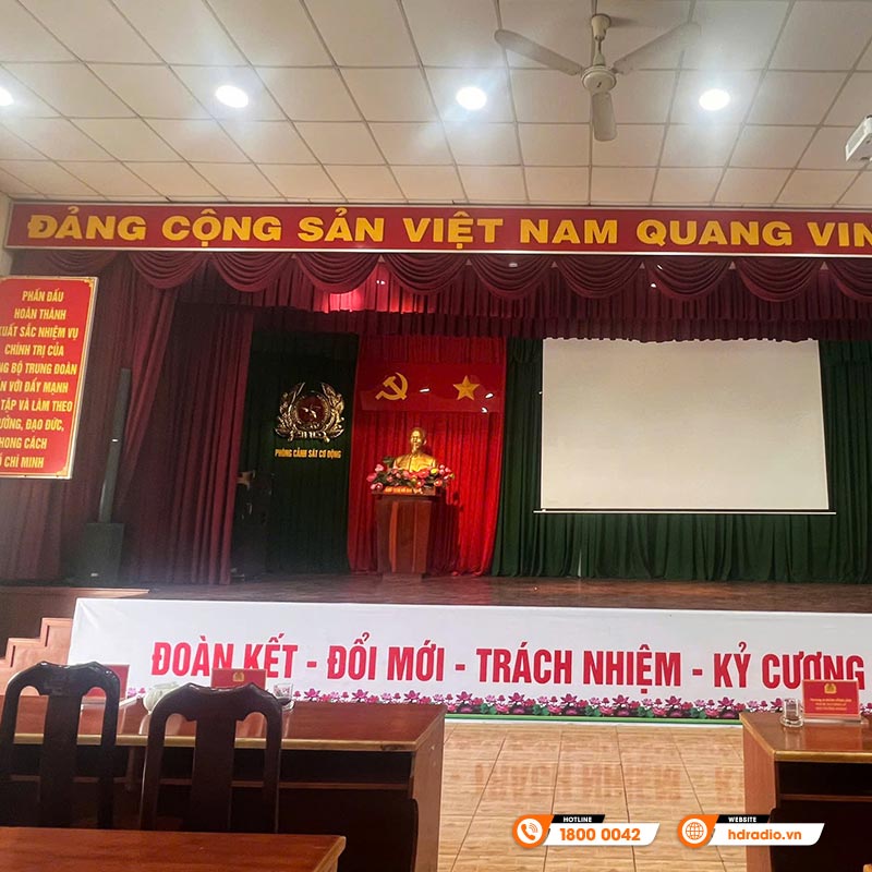 Hệ thống âm thanh hội trường tại phòng Cảnh Sát Cơ Động