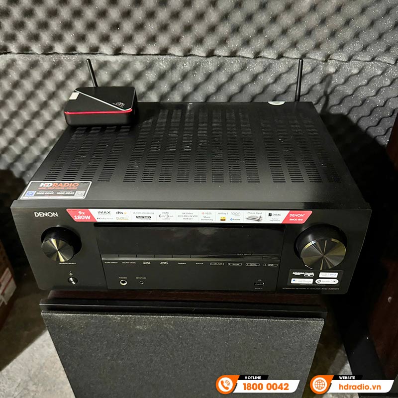 Amply Denon AVC-X3800H, 9.4 Kênh, 8K, 105W/CH (8omhs), USB, Bluetooth, Heos, Hi-Res Audio, EQ-16