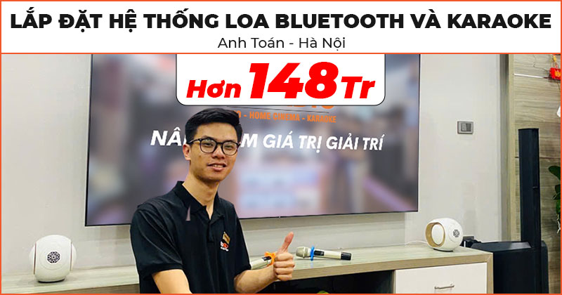 Đầu Xuân Lắp đặt Hệ thống Loa Bluetooth Nghe Nhạc cao cấp và hệ thống karaoke nhỏ gọn trị giá hơn 148 triệu cho anh Toán ở Nam Từ Liêm, Hà Nội (DEVIALET Phantom II 98db Opera De Paris, Bose L1 Pro8, VinaKTV S600X Max, JKaudio X6000 Plus)