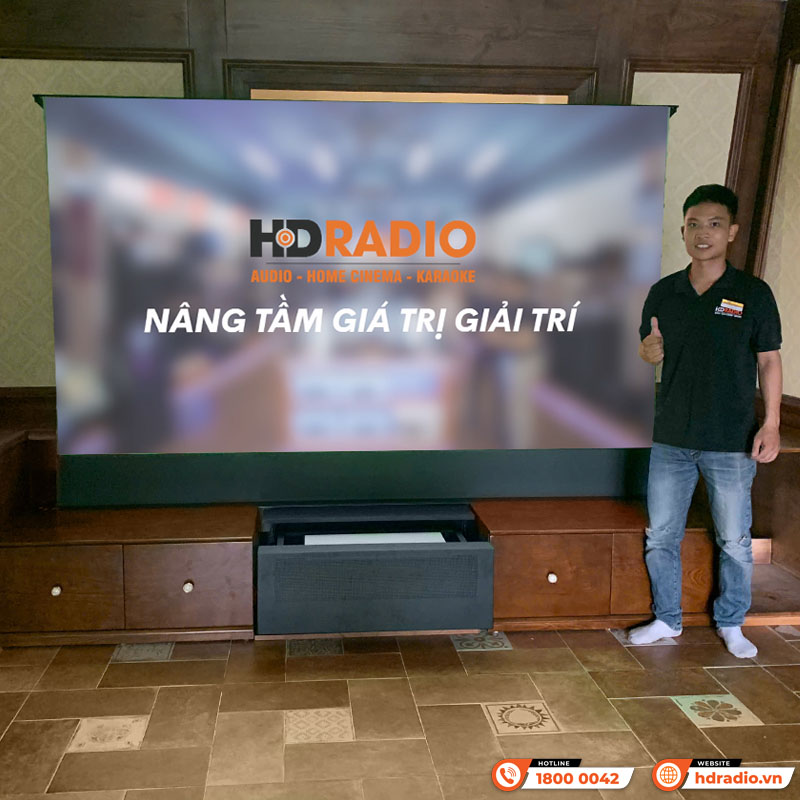 Màn Chiếu Quang Học Để Sàn Vividstorm VSDSTUST110H (110 inch, 16:9) Dùng Cho Máy Chiếu Gần-1