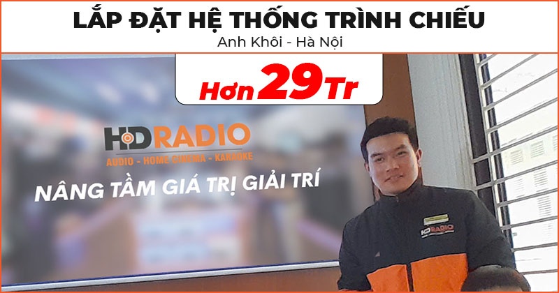 Lắp đặt hệ thống trình chiếu chất lượng trị giá hơn 29 triệu đồng cho anh Khôi ở Quận Tây Hồ, Hà Nội (XGIMI Horizon, Màn chiếu điện Jmgo 100 Inch)