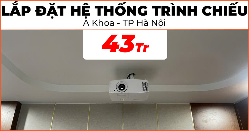 Lắp đặt hệ thống trình chiếu cực chất lượng trị giá 43 triệu đồng cho anh Khoa ở Hà Đông, Hà Nội (Optoma UHD35+, Tab Tension T100W)