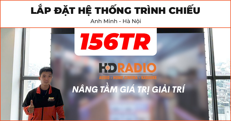 Lắp đặt hệ thống trình chiếu cao cấp cho anh Minh ở Hà Nội đón Tết Ất Tỵ - trị giá 156 triệu đồng (Epson EH-LS800B, Vividstorm VPCLUST110H 110 Inch, Grandview GPCM-C500)