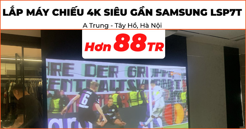 Lắp đặt máy chiếu 4K siêu gần chi phí 88 triệu đồng tại nhà cho anh Trung ở Tây Hồ, Hà Nội