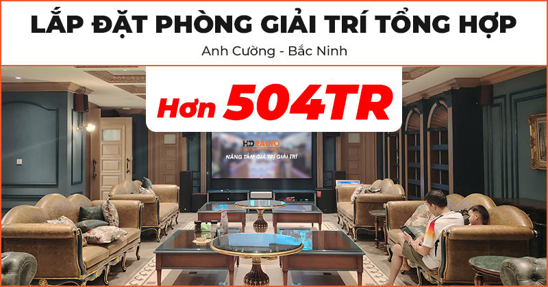Lắp đặt Phòng giải trí tổng hợp cao cấp hơn 504 triệu cho anh Cường ở Bắc Ninh (LG HU715QW, Grandview PE-L120, Wharfedale ANGLO E12, AX15B, CPD3600, JBL 610, 665C, 698, 660P, VietK 23 inch, Plus 6TB, Denon AVC-X6700H, KIWI S803A, JKAudio B9, X9900 Pro)
