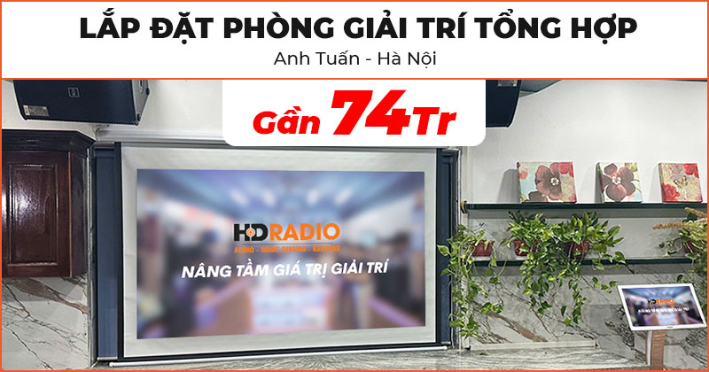 Lắp đặt Phòng giải trí tổng hợp cao cấp trị giá gần 74 triệu đồng cho anh Tuấn ở Ba Vì, Hà Nội (BenQ MX550, Dalite 120 inch, Neko NX12, DK1000, JKAudio H2600, B3 Plus, Paramax SW1800, KIWI S803A, ViệtK Plus 4TB, VietK 22 Inch, Rack 10U, Arirang MK3 Max)