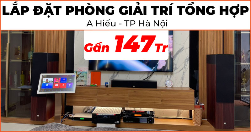 Lắp đặt Phòng giải trí tổng hợp cao cấp trị giá gần 147 triệu đồng cho anh Hiếu ở Long Biên, Hà Nội (JBL Studio 610, Stage A135C, STAGE A120P, Stage A190, Denon AVC-X4800H, KIWI S803A, ViệtK 4K Plus 4TB, VietK 22 Inch, JKAudio B9, X9900 Pro)