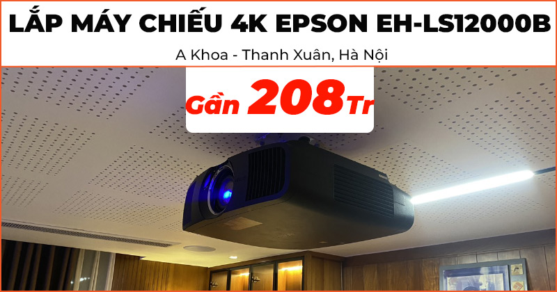 Setup Home Cinema với máy chiếu 4K Epson EH-LS12000B trị giá gần 208 triệu đồng cho anh Khoa ở Thanh Xuân, Hà Nội