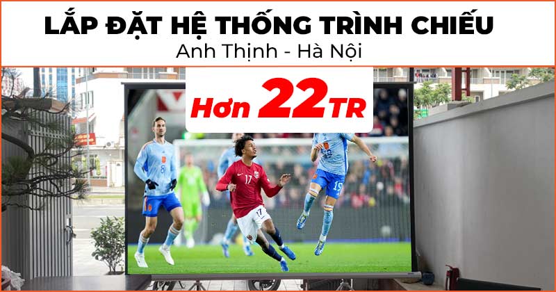 Nâng tầm giải trí mùa Euro với hệ thống trình chiếu chất lượng trị giá hơn 22 triệu đồng cho anh Thịnh ở Quận Hà Đông, Hà Nội (Viewsonic PX704HD, Màn chiếu 3 chân Dalite 150 Inch)