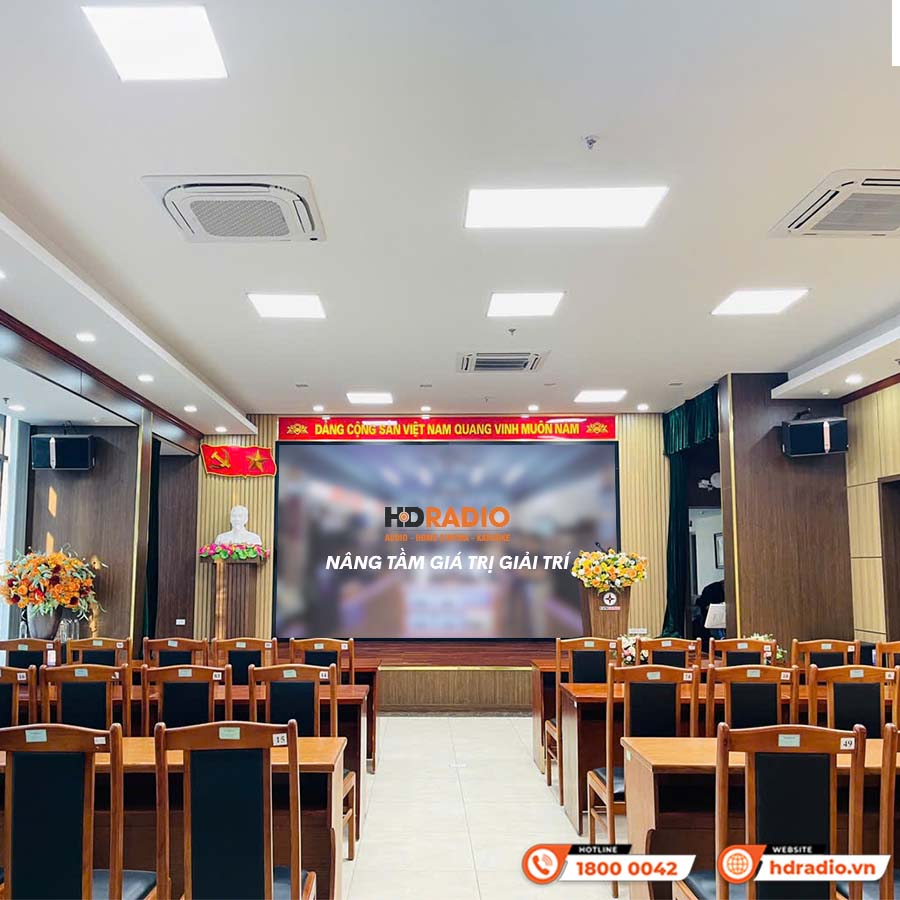 Lắp bổ sung Loa JBL Ki512 và Setup lại hệ thống âm thanh hội trường tại Công Ty Điện Lực Hà Đông