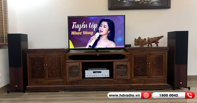 Lắp dàn nghe nhạc HD19 cho anh Thành ở Nam Từ Liêm, Hà Nội (Amply Yamaha R N803, Loa JBL Stage A180)