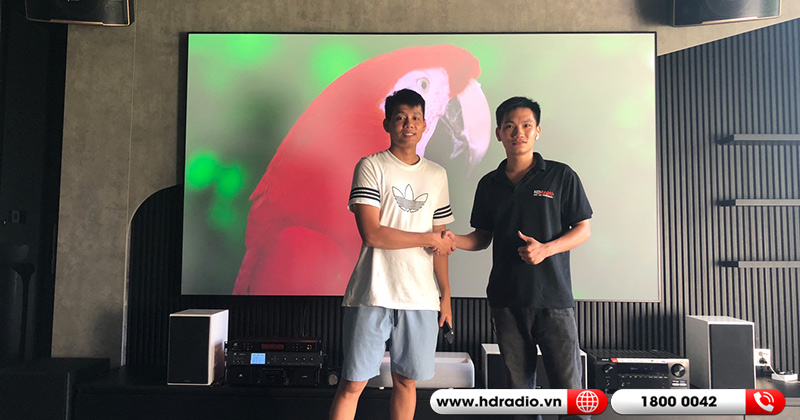 Lắp phòng Nghe nhạc, Xem phim, Karaoke đỉnh cao cho anh Tuyến ở Hải Phòng (Samsung LSP9T, Grandview PE-L120 DY4, JKAudio B5 Plus, H2400, JBL Pasion 10, Denon AVR X2700H)
