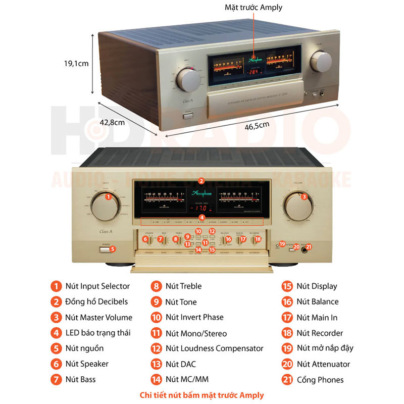 Amply Accuphase E650, 2 Kênh, Công Suất 30W/CH (8 Ohm)-3