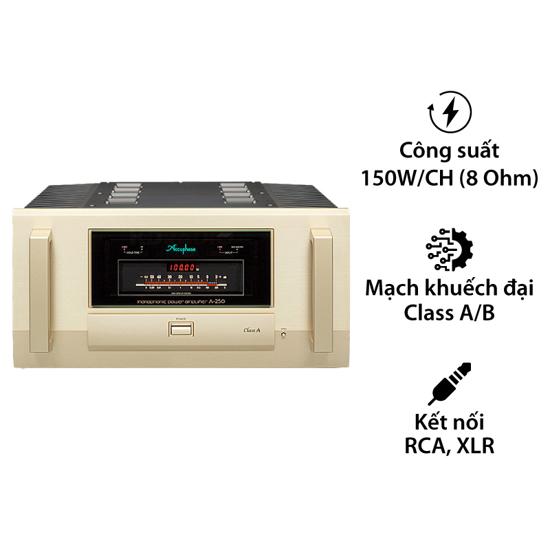 Mono Power Amply Accuphase A250, 2 Kênh, 100W/CH (8 Ohm)