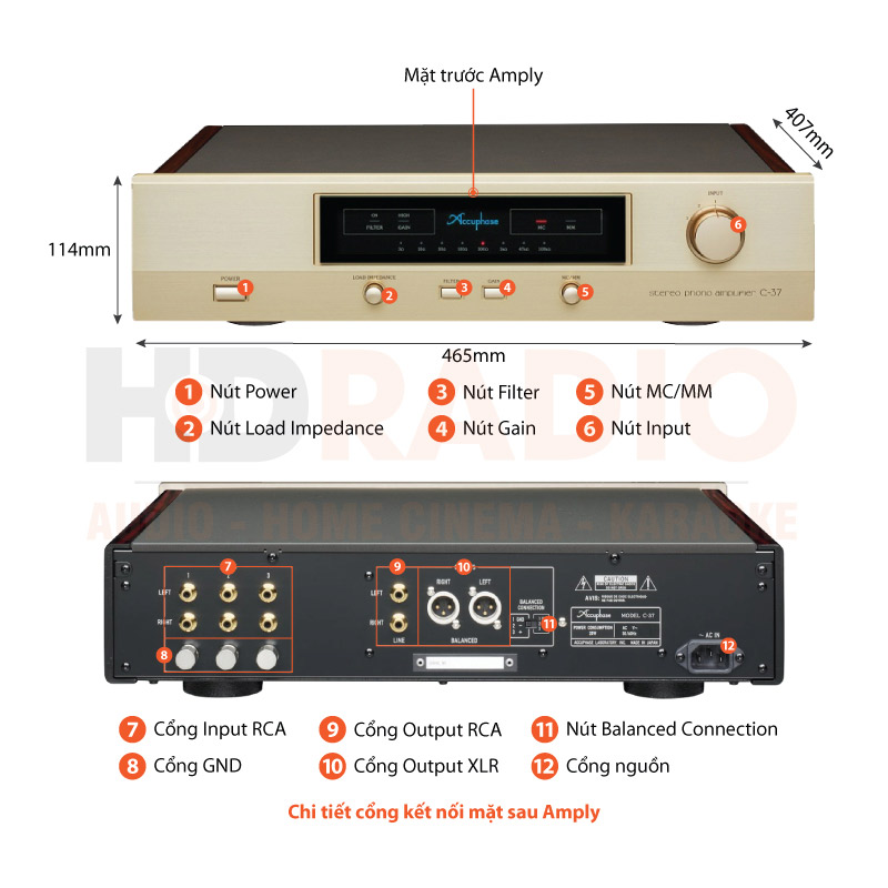 Chú thích Phono Pre Amply Accuphase C-37