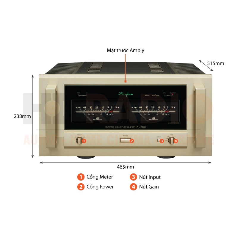 Chú thích Power Amply Accuphase P-7300