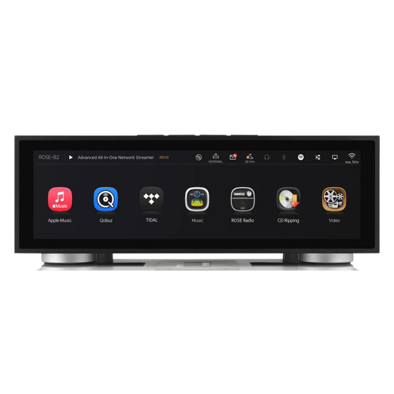 Amply HiFi Rose RS520, 250W/kênh ở 8 Ohms, Bluetooth, Airplay 2-4