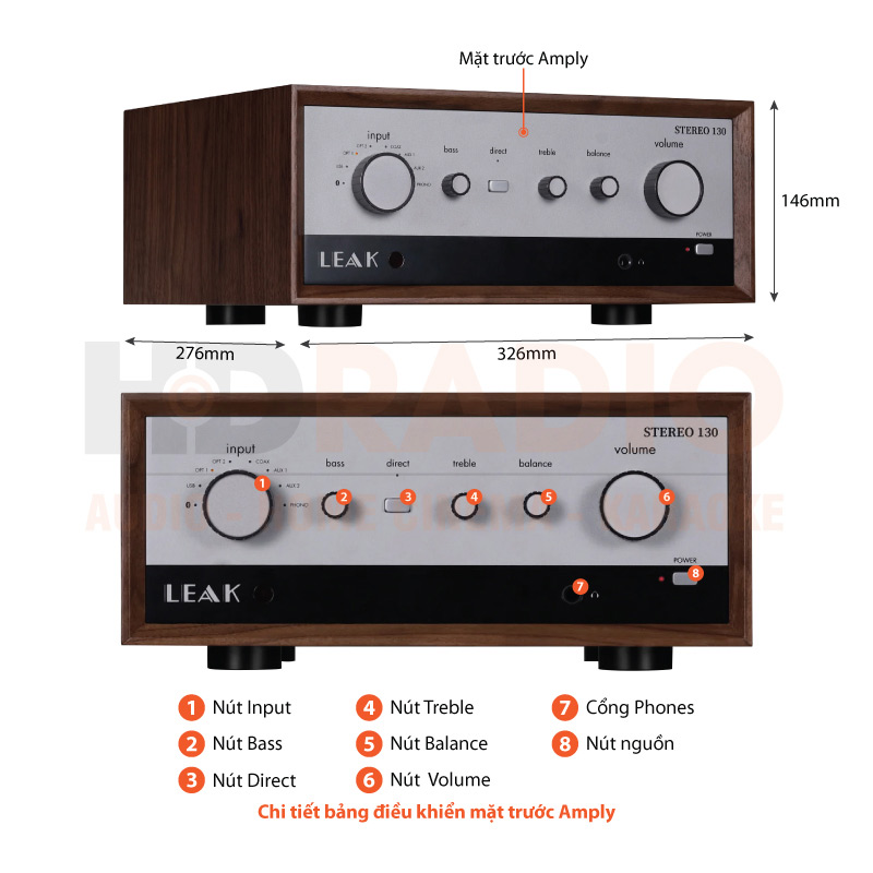 Chú thích Amply Leak Stereo 130