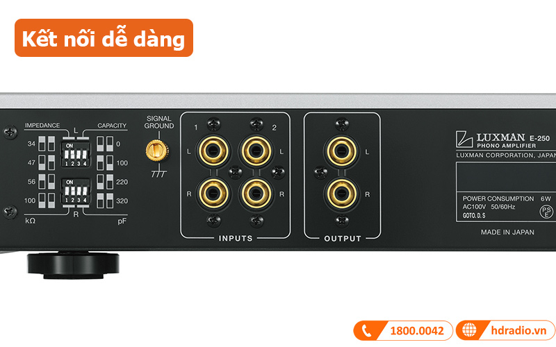 Phono preamply Luxman E-250 Kết nối dễ dàng