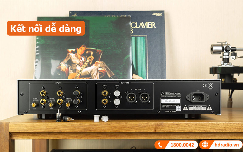 Phono preamply đèn Luxman EQ-500 Kết nối dễ dàng