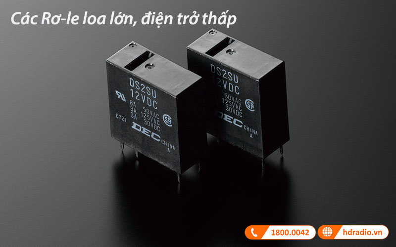 sử dụng rơ-le loa lớn, điện trở thấp