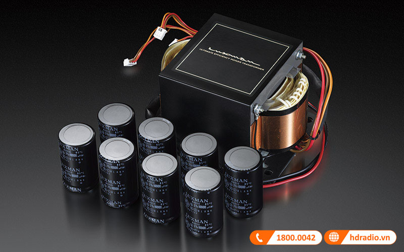 Biến áp nguồn EI lõi sắt 600VA, dàn tụ lọc 8×10.000uF