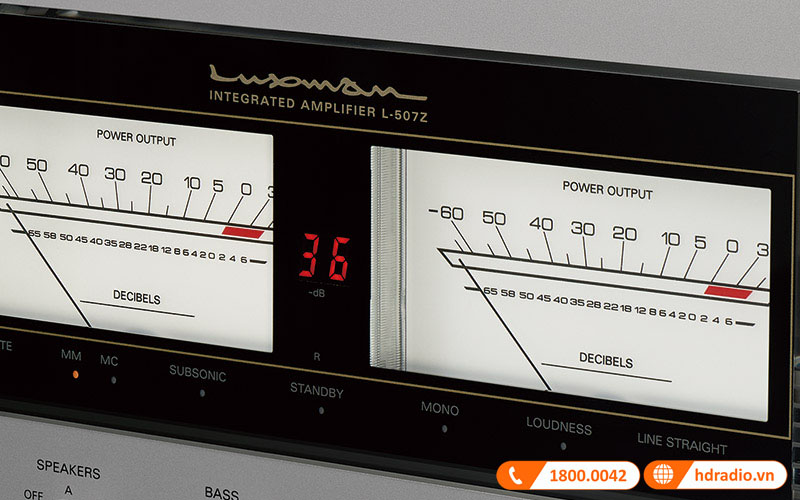 Đồng hồ đo mức VU kim lớn và LED 7 đoạn