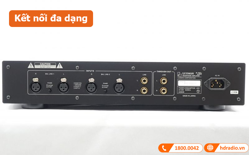 Headphone amply Luxman P-750U MARK II kết nối đa dạng 