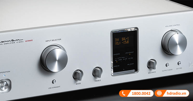 Thiết kế mặt trước Luxman C-900u 