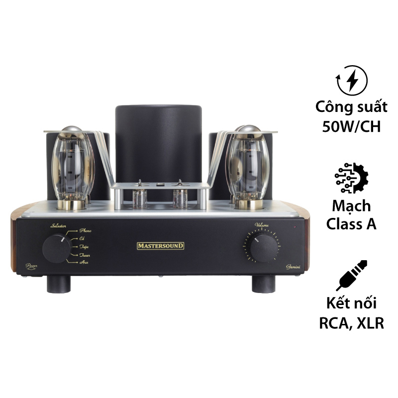 Amply đèn Mastersound Gemini, 2 Kênh, 50W/CH