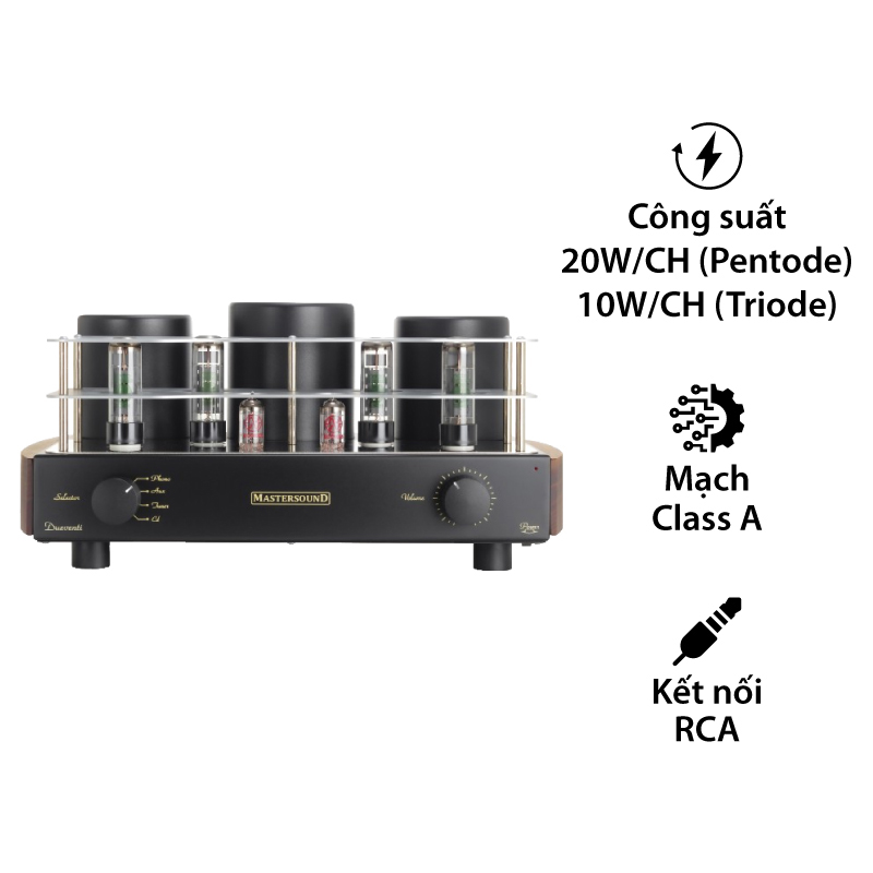 Amply đèn Mastersound Dueventi, 2 Kênh, 20W/CH (Cấu hình Pentode)