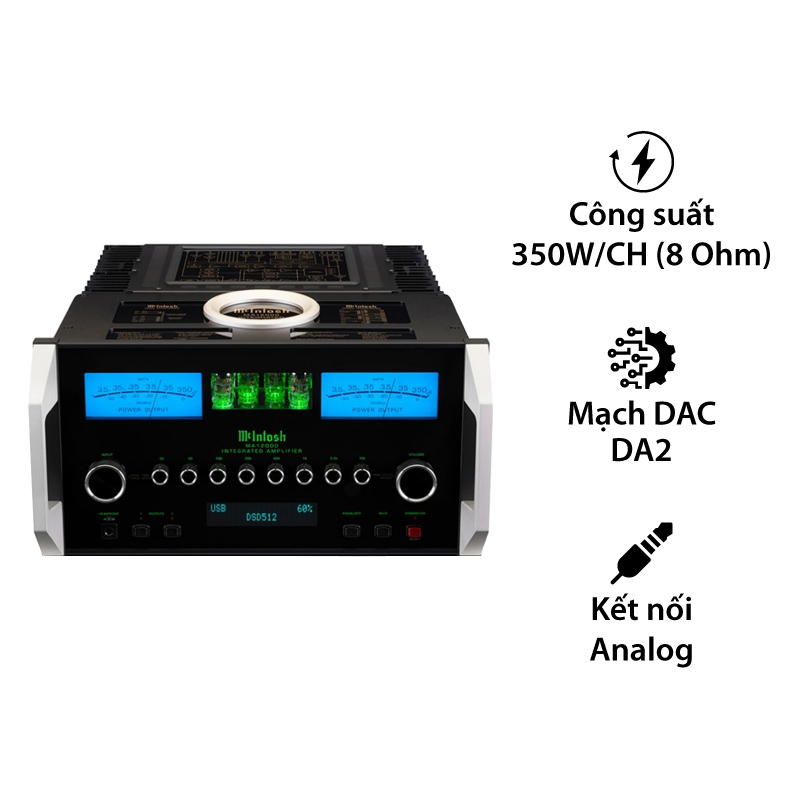 Amply McIntosh MA12000, 2 Kênh, 350W/CH